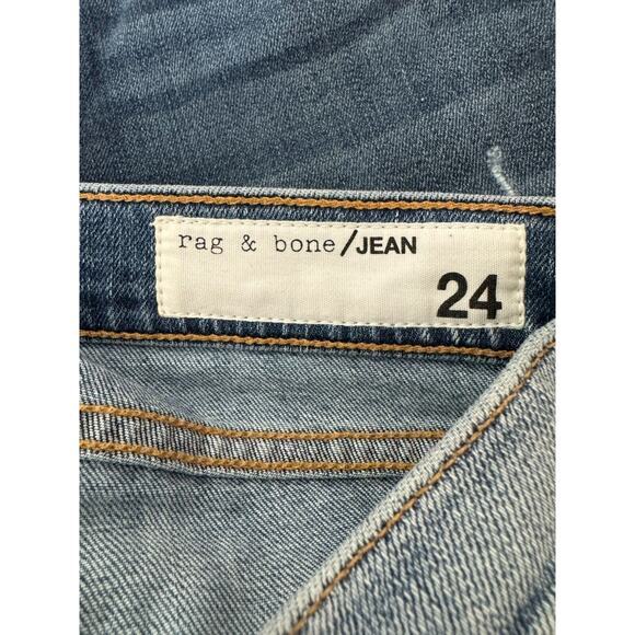 Rag & Bone Dre Jean Womens 24 Carter Blue Distressed Cut Off Crops Stretch Low - Picture 5 of 11